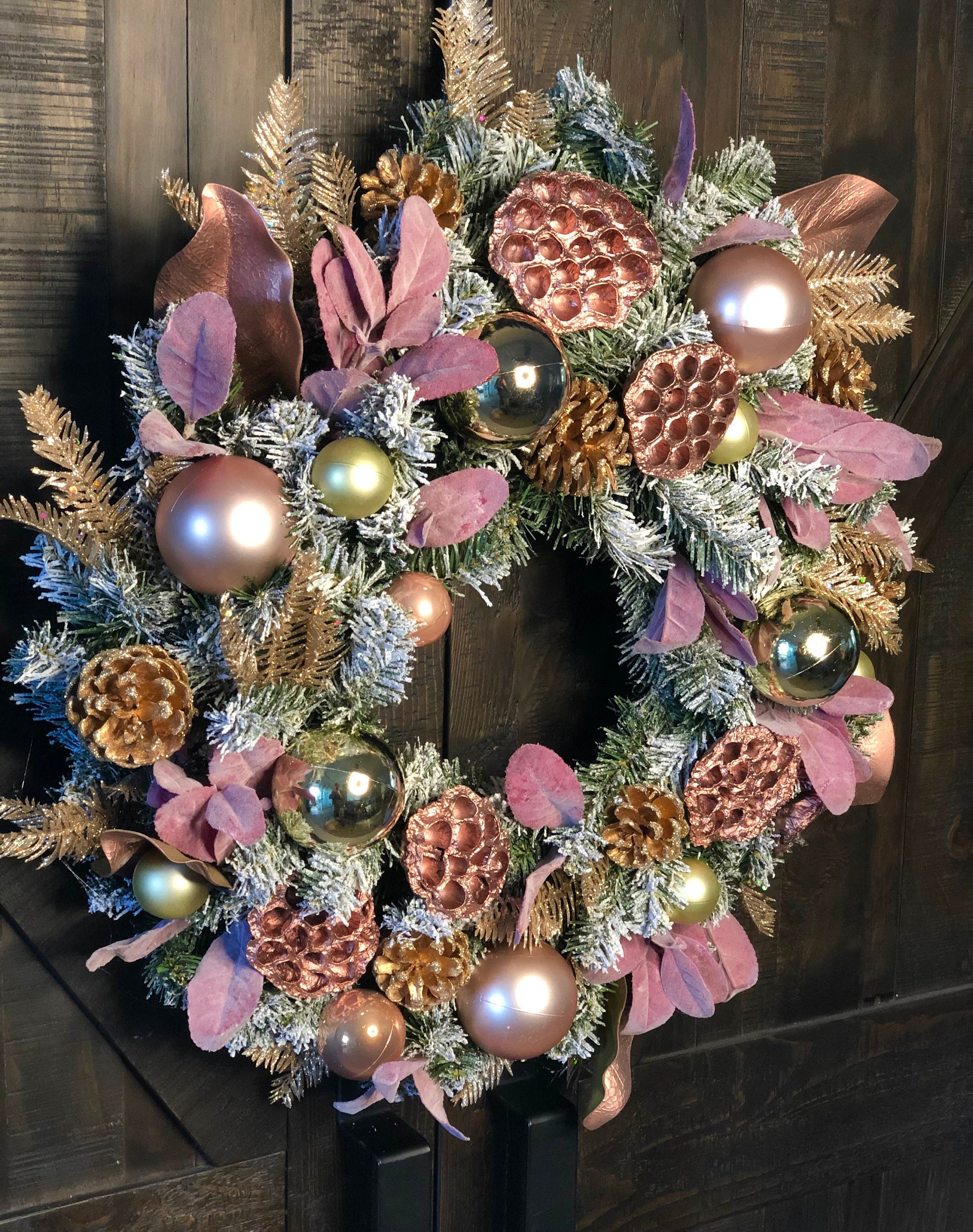 Victorian Rose Gold Christmas Wreath – The Village Wreath Company